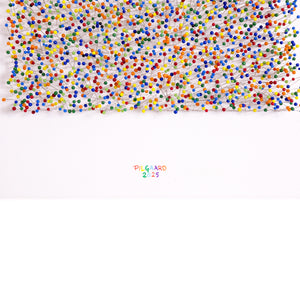 For Every Needle in My Soul<br>Rainbow Edition<br>Originalt værk<br>Mixed media<br>40 x 50 cm<br>(2025)