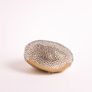 Ædelsten - Guld lamé og Diamanter<br>Skulptur<br>10.5x11x7 cm.