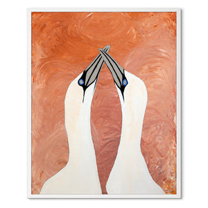 Love Birds<br>Roses Edition<br>Højre<br>Originalt værk<br>Akryl på lærred<br>80 x 100 cm.<br><font color="blue">Kan kun købes på Færøerne</font>