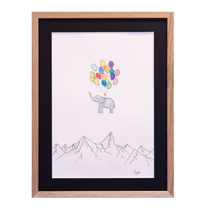 The Optimist - Above All Mountains<br>30 x 40 cm.<br>Original artwork
