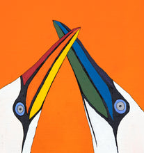 Indlæs billede til gallerivisning Love Birds&lt;br&gt;Rainbow Edition&lt;br&gt;Originalt værk&lt;br&gt;Akryl på lærred&lt;br&gt;80 x 100 cm.
