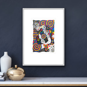 Søskende - Love Edition<br>50 x 70 cm<br>Originalt værk